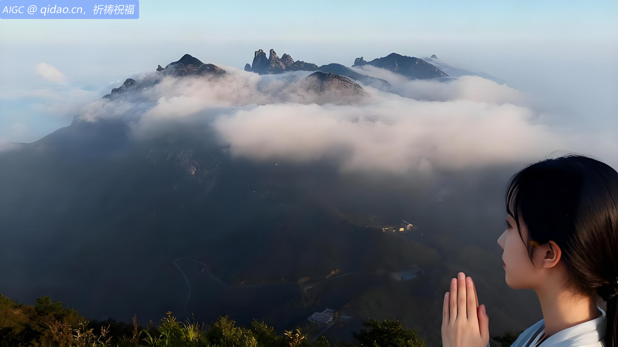 九华山风景区出现壮丽云海