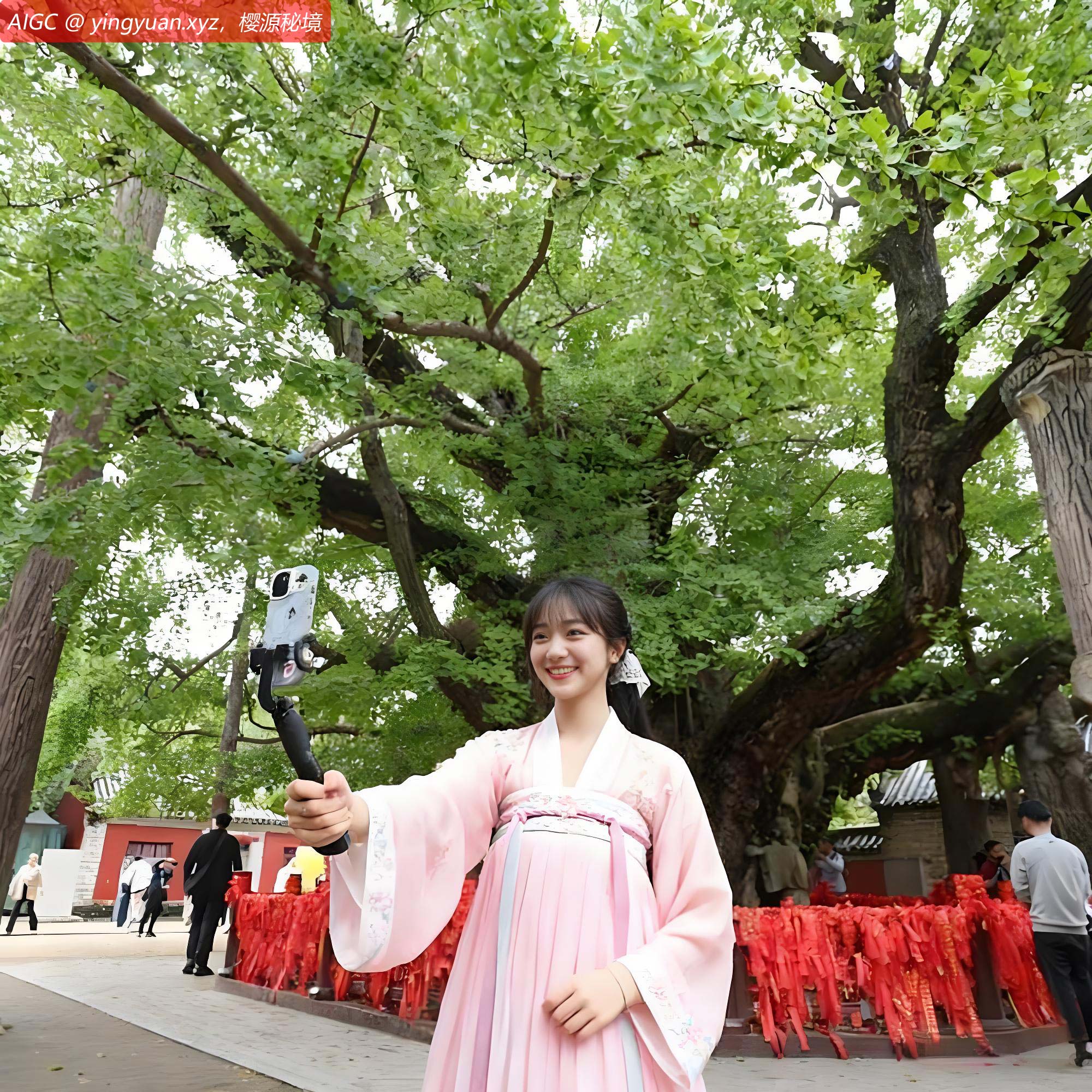 山东日照“天下银杏第一树”吸引众多游人打卡