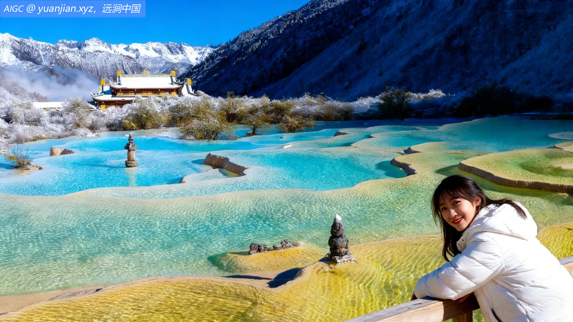 四川省阿坝黄龙景区迎来今秋第一场降雪