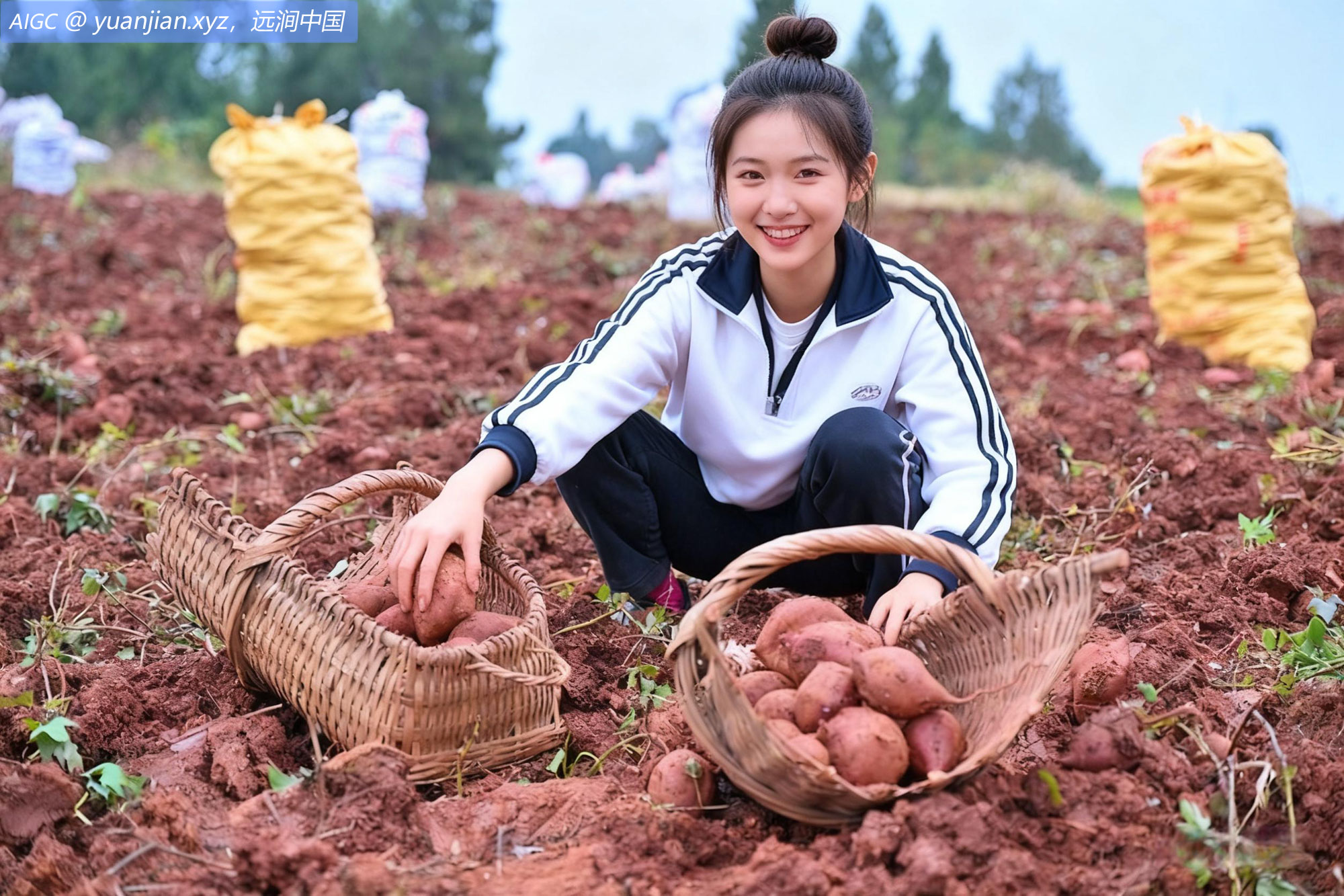 四川省眉山市月桥村的紫薯迎来收获季