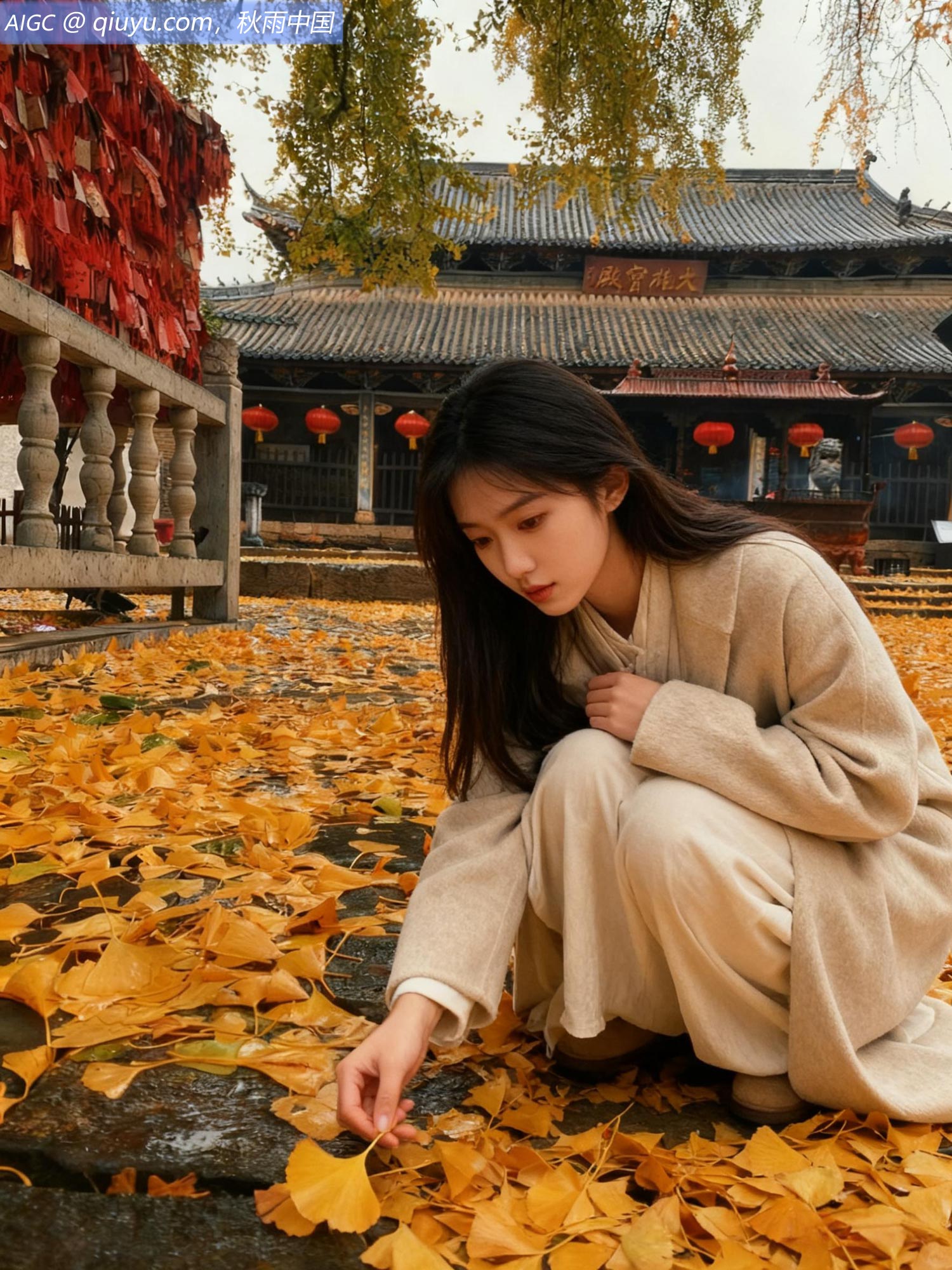 禅寺不语，却以一秋风雨、满地金黄，道尽万法自然