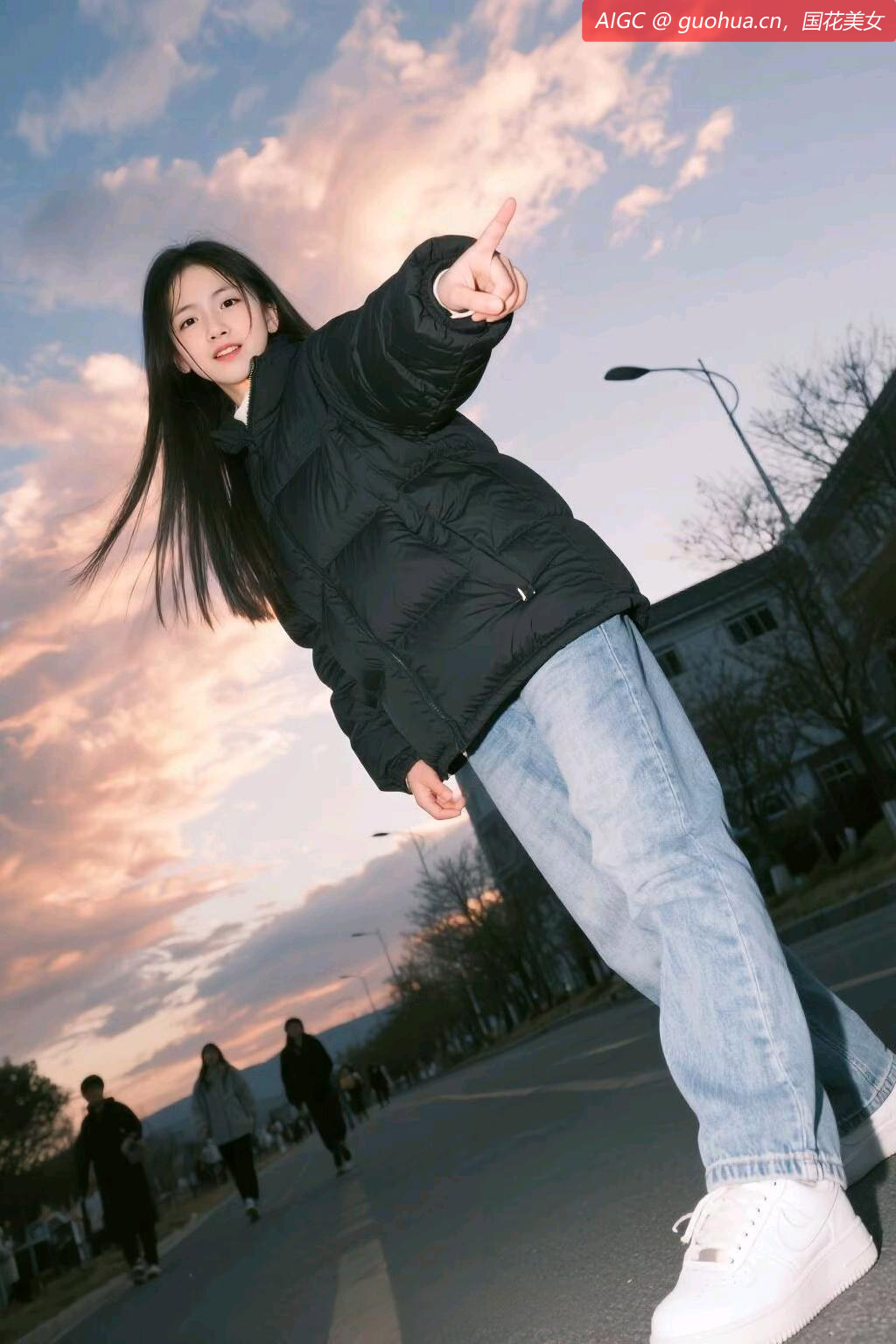 她如灵动的小鹿，尽情跑在这希望的清晨