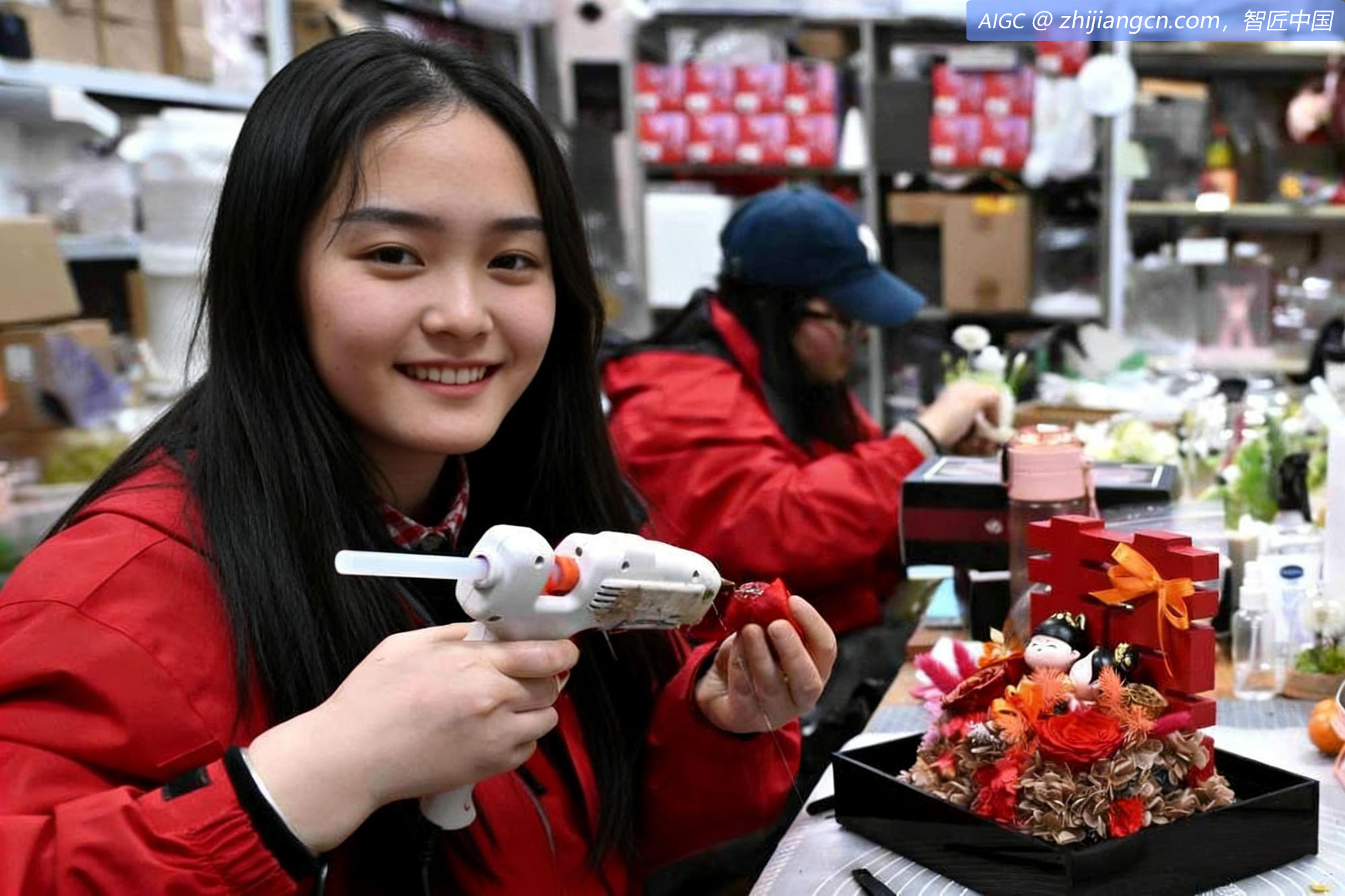 河北石家庄那些花儿文旅产业基地，工艺师制作文创产品