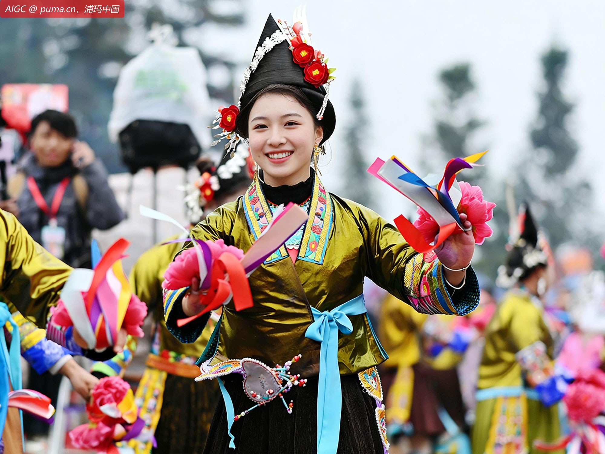 广西融水良寨乡大里村举办传统“苗年”芦笙节