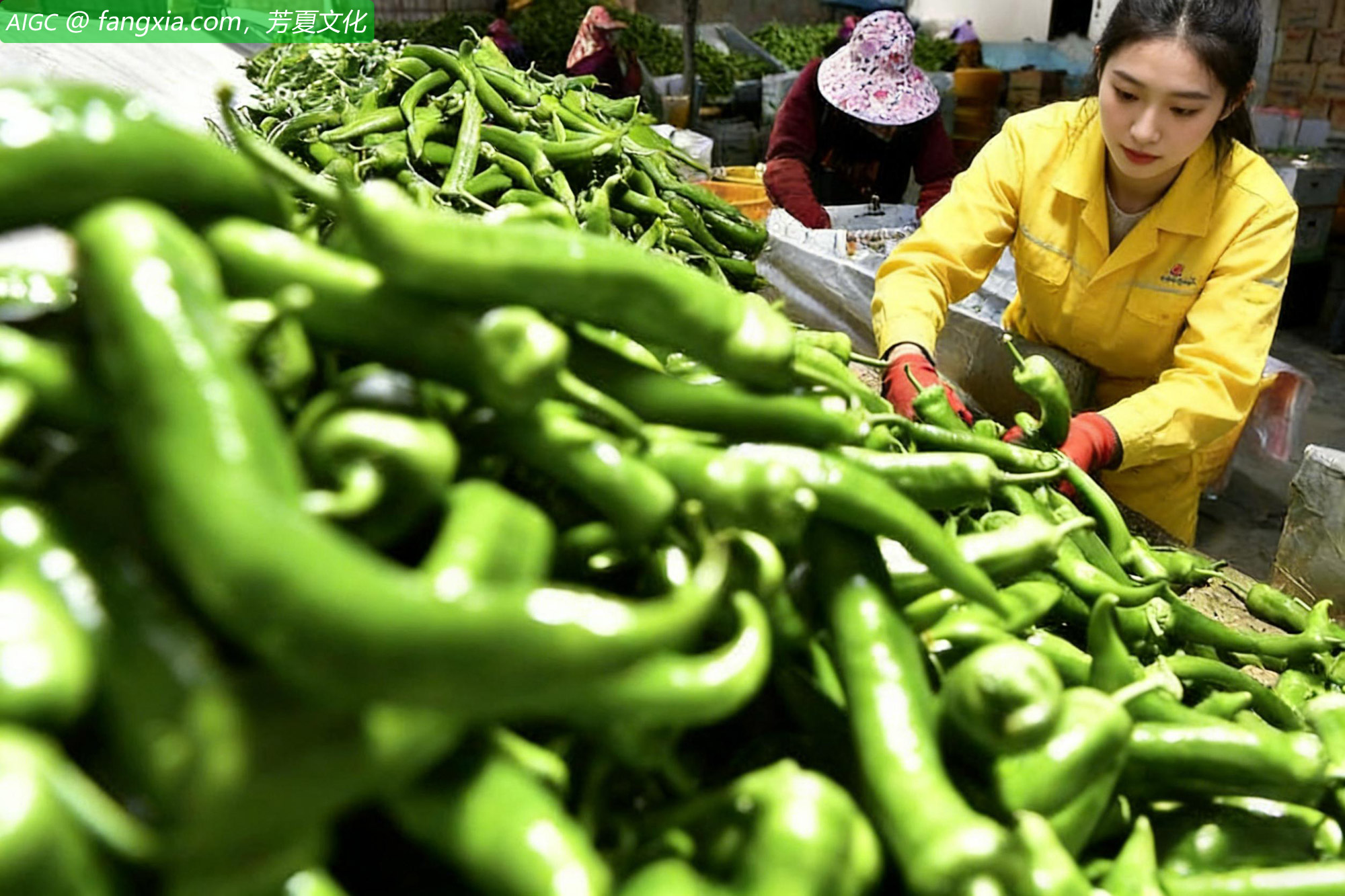 福建福清市港头镇的尖椒种植基地迎来采收季