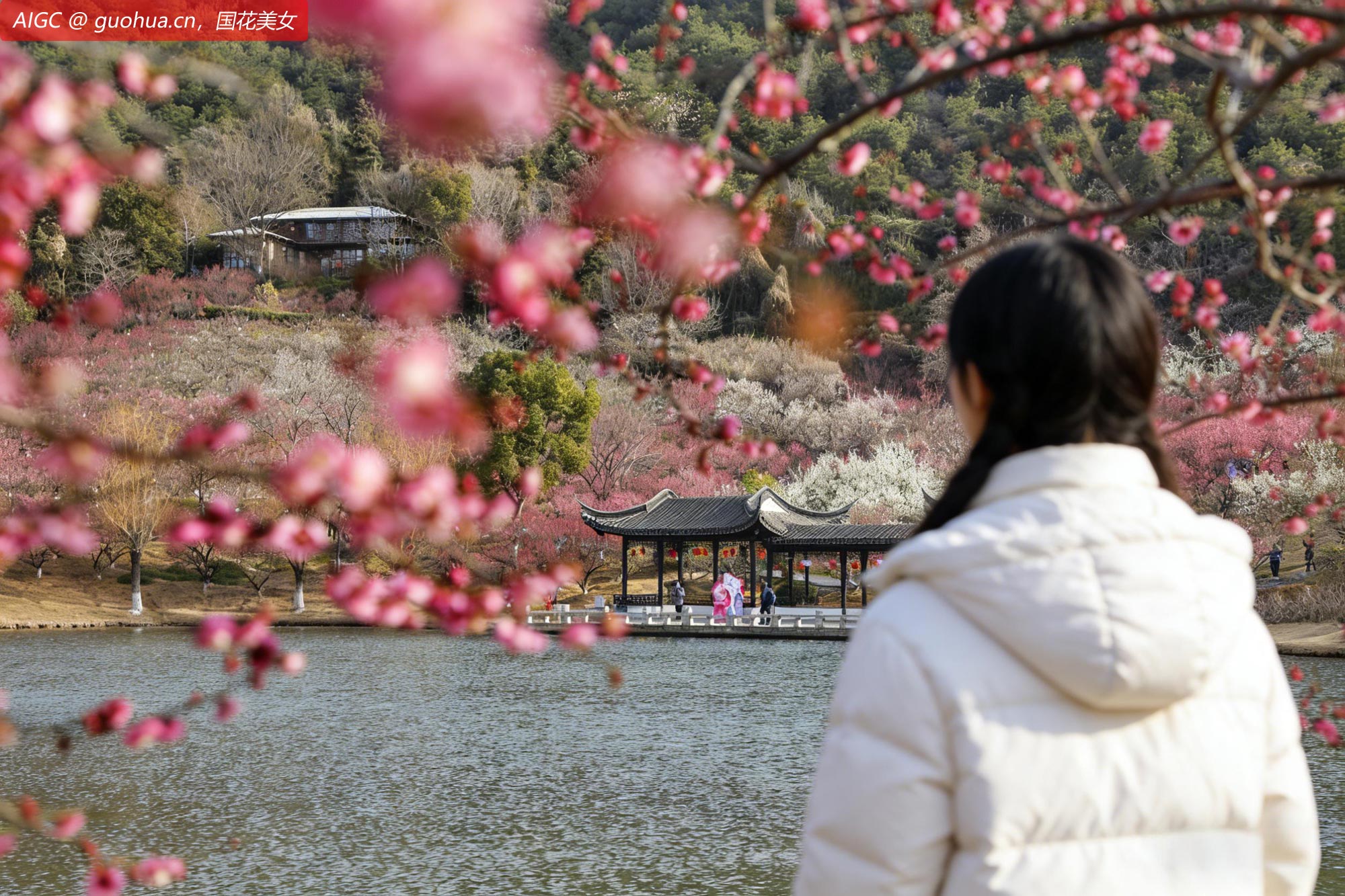 张家港香山风景区300余亩近万株梅花进入盛花期