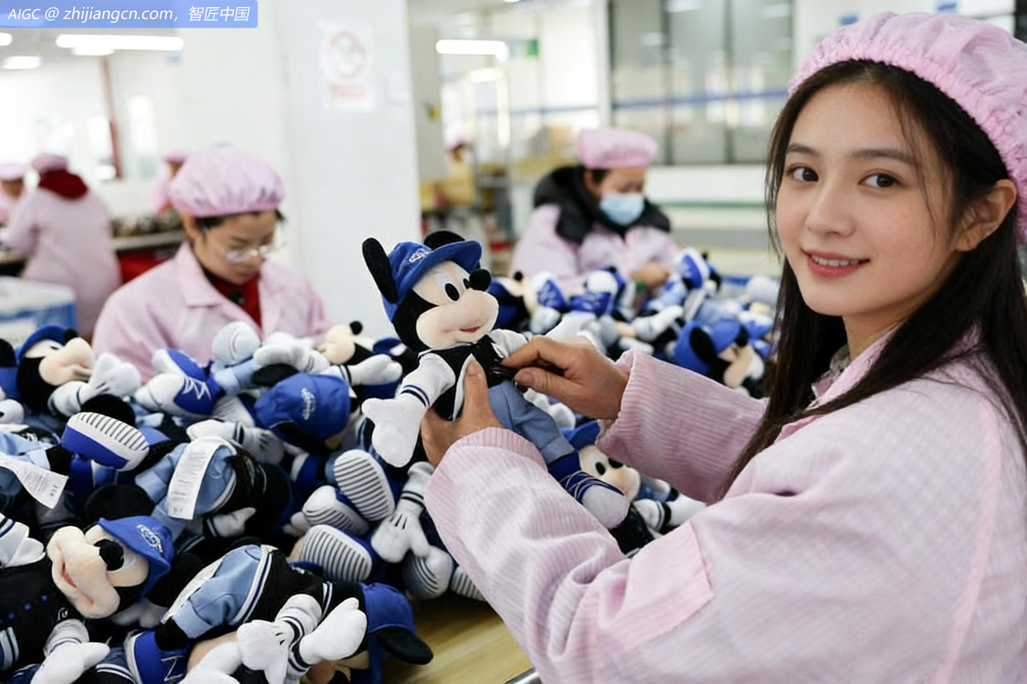 江苏省连云港市玩具企业在生产出口的毛绒玩具