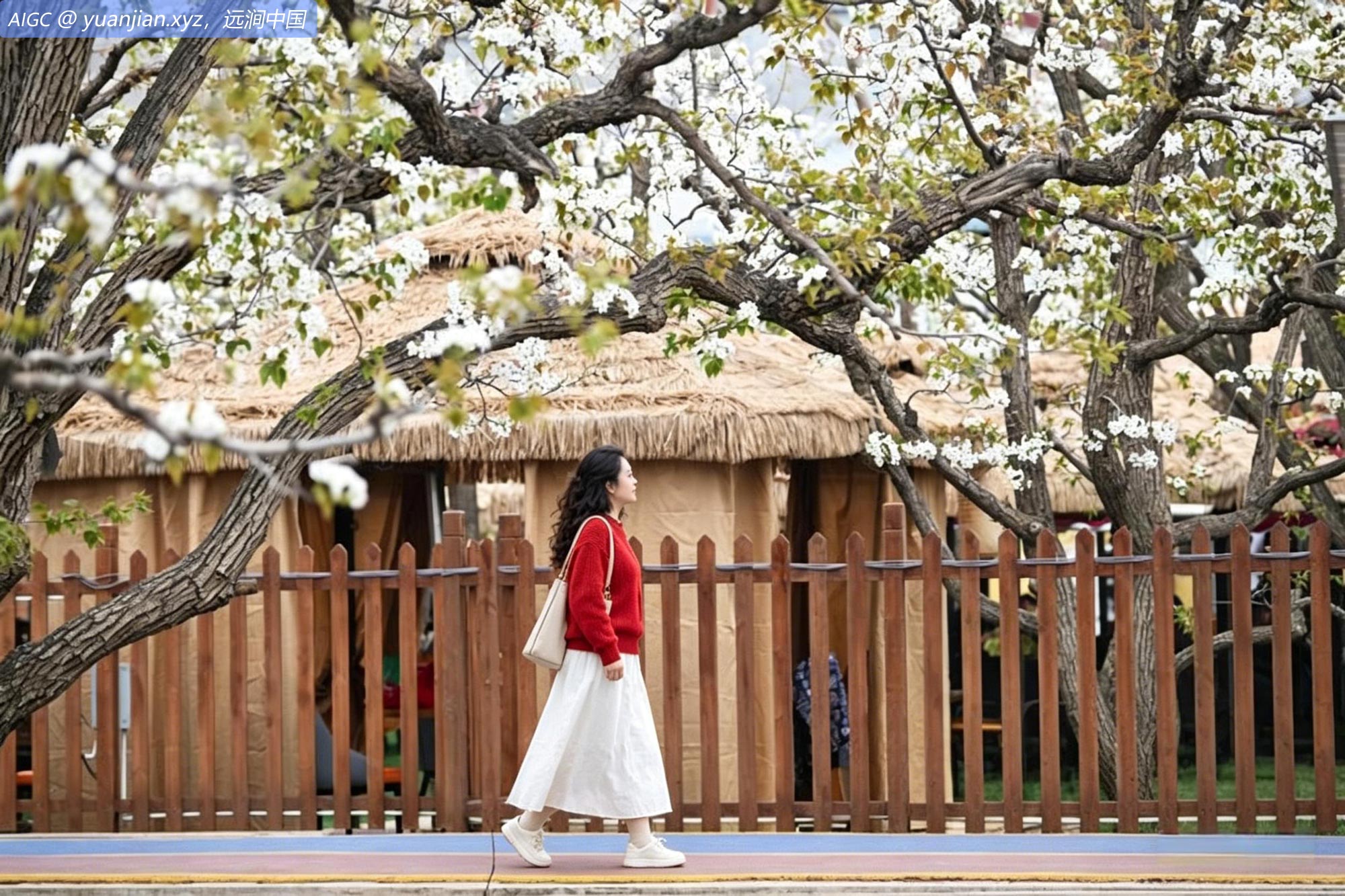 甘肃省兰州市皋兰县什川古镇，万亩百年古梨园花开