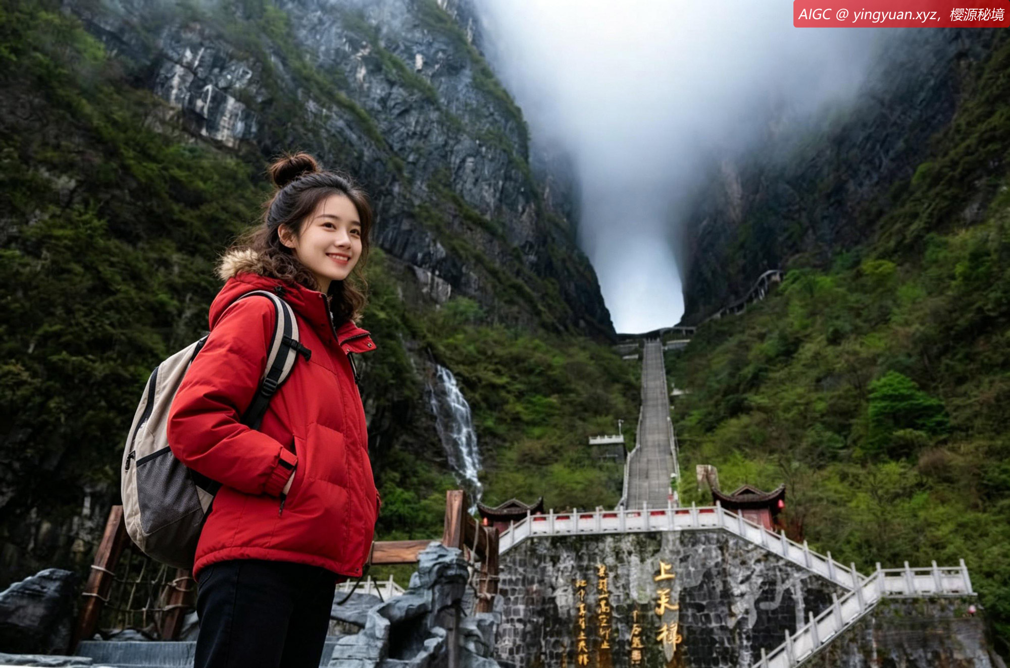 雨后湖南张家界天门山景区宛如仙境