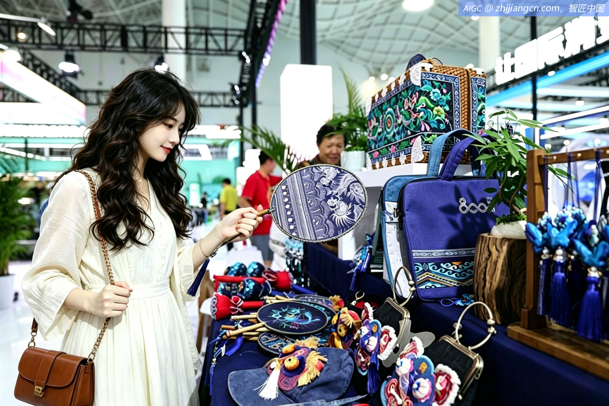 中国国际消费品博览会，民族特色非遗吸引参观者选购