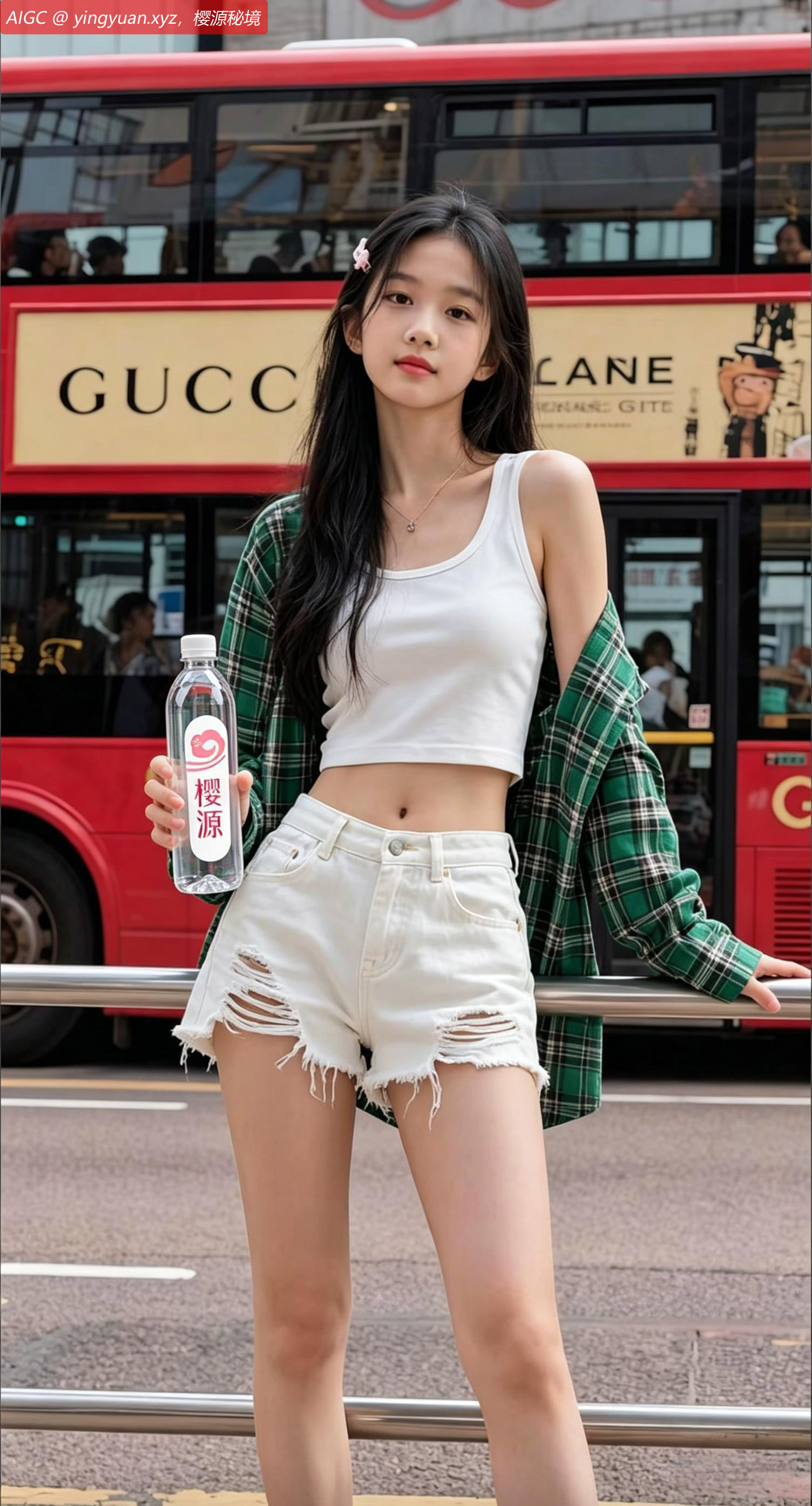 年轻艺人晓樱在香港繁华街头被捕捉到一组靓丽照片