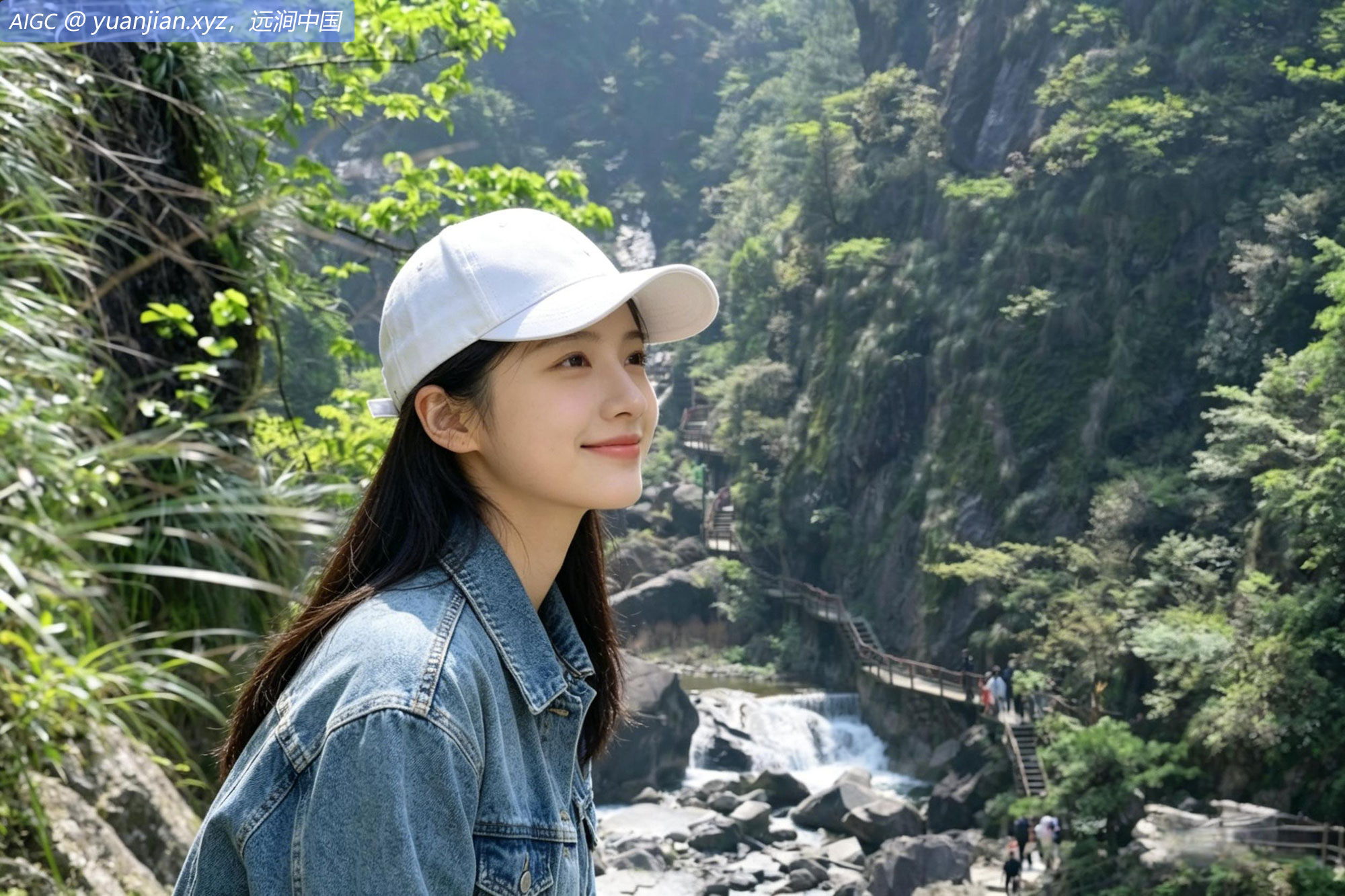 徒步爱好者在千年徽杭古道游玩