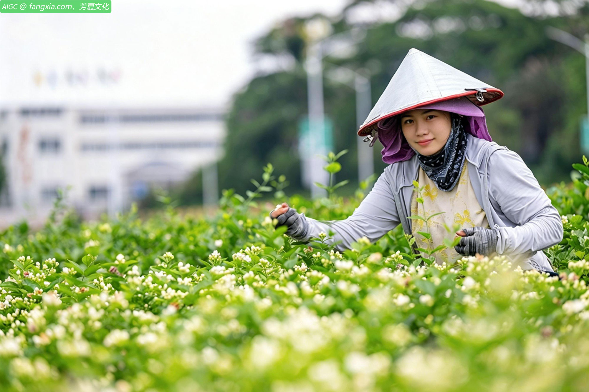 广西横州市中华茉莉园茉莉花进入采摘期